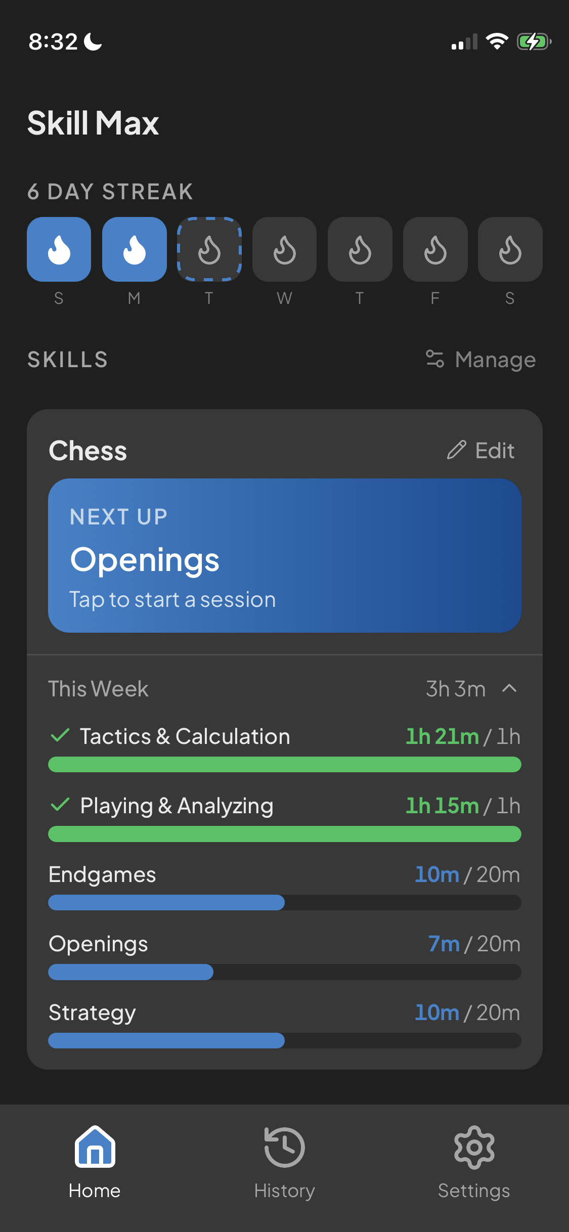 Screenshot of the app